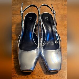 ZARA Silver Pumps